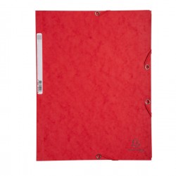 Cartella 3 lembi con elastico angolare - A4 - dorso 0,3 cm - cartoncino Lustrè - rosso - Exacompta