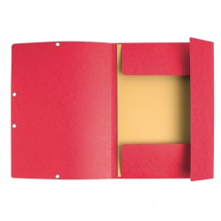 Cartella 3 lembi con elastico angolare - A4 - dorso 0,3 cm - cartoncino Lustrè - rosso - Exacompta