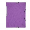 Cartella 3 lembi con elastico angolare - A4 - dorso 0,3 cm - cartoncino Lustrè - viola - Exacompta