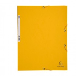 Cartella 3 lembi con elastico angolare - A4 - dorso 0,3 cm - cartoncino Lustrè - giallo - Exacompta
