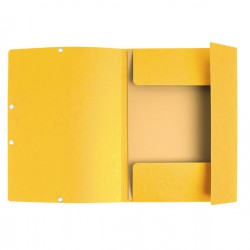 Cartella 3 lembi con elastico angolare - A4 - dorso 0,3 cm - cartoncino Lustrè - giallo - Exacompta