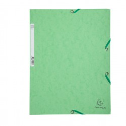 Cartella 3 lembi con elastico angolare - A4 - dorso 0,3 cm - cartoncino Lustrè - verde tiglio - Exacompta