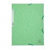 Cartella 3 lembi con elastico angolare - A4 - dorso 0,3 cm - cartoncino Lustrè - verde tiglio - Exacompta