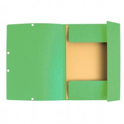 Cartella 3 lembi con elastico angolare - A4 - dorso 0,3 cm - cartoncino Lustrè - verde tiglio - Exacompta