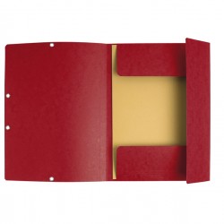 Cartella 3 lembi con elastico angolare - A4 - dorso 0,3 cm - cartoncino Lustrè - rosso ciliegia - Exacompta