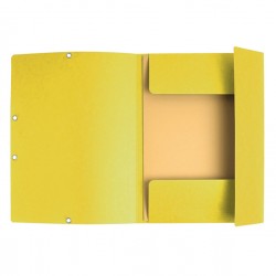 Cartella 3 lembi con elastico angolare - A4 - dorso 0,3 cm - cartoncino Lustrè - giallo limone - Exacompta