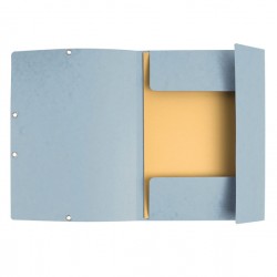 Cartella 3 lembi con elastico angolare - A4 - dorso 0,3 cm - cartoncino Lustrè - grigio chiaro - Exacompta