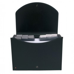 Classificatore Exacase - 13 tasche - PPL - 33x26 cm - nero - Exacompta