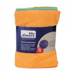 Panno in microfibra - multiuso - 40x40 cm - colori assortiti - Blu Dimora - conf. 5 pezzi