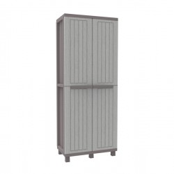 Armadio JWood 268 - 2 ante - 68 x 37,5 x 170 cm - PPL - effetto legno - grigio tortora - Terry