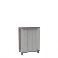Armadietto JWood 68 - 2 ante - 68 x 37,5 x 91,5 cm - PPL - effetto legno - grigio tortora - Terry