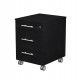 Cassettiera Prestige - 3 cassetti - con ruote - 41,8 x 52 x 61,5 cm - nero venato