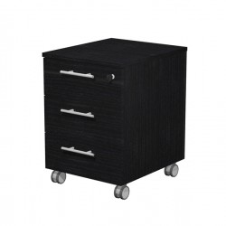 Cassettiera Prestige - 3 cassetti - con ruote - 41,8 x 52 x 61,5 cm - nero venato