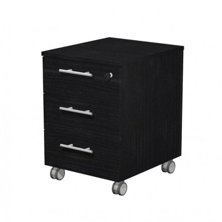 Cassettiera Prestige - 3 cassetti - con ruote - 41,8 x 52 x 61,5 cm - nero venato