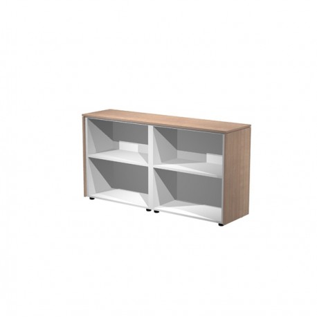Coppia Prestige - mobili bassi a giorno - 162,8 x 43 x 81,4 cm - ciliegio arabis
