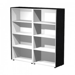 Coppia Prestige - mobili medio alti a giorno - 162,8 x 43 x 158,2 cm - nero venato