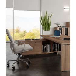 Coppia ante Prestige - per mobile basso - 80 x 77 cm - spessore 18 mm - vetro/melaminico - ciliegio arabis