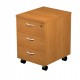 Cassettiera Easy - 3 cassetti - con ruote - 41,8 x 52 x 59,5 cm - noce chiaro