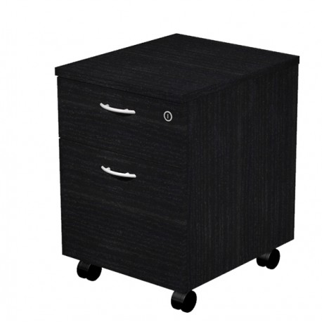Cassettiera Easy - 1 cassetto + 1 classificatore - con ruote - 41,8 x 52 x 59,5 cm - nero venato