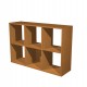 Libreria casellario Rainbow - 6 caselle - 104,1 x 29,2 x 69,8 cm - noce chiaro