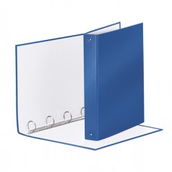 Raccoglitore Meeting - 22 x 30 cm - 4 anelli tondi 30 mm - dorso 4 cm - PP - blu metallizzato - Esselte