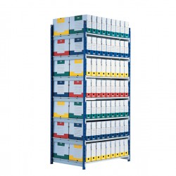 Scaffale RANG'ECO - modulo base - 5 ripiani - 100 x 70 x 200 cm - grigio - Paperflow