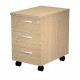 Cassettiera Agorà - 3 cassetti - con ruote - 44 x 60 x 60 cm - rovere