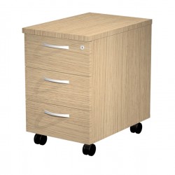 Cassettiera Agorà - 3 cassetti - con ruote - 44 x 60 x 60 cm - rovere