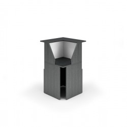 Modulo Prestige reception - 90 gradi - 76,1 x 76,1 x 117 cm - nero venato/bianco