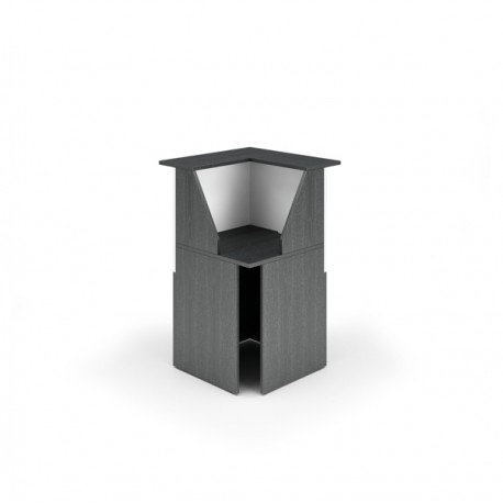Modulo Prestige reception - 90 gradi - 76,1 x 76,1 x 117 cm - nero venato/bianco