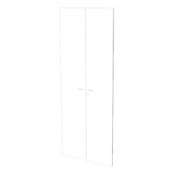 Coppia ante per libreria modulare - alta - 76 cm - melaminico - con serratura - bianco