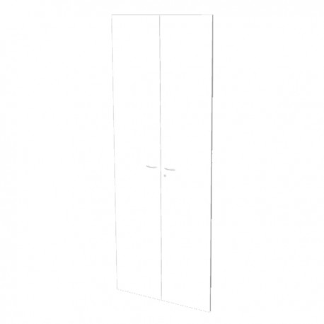 Coppia ante per libreria modulare - alta - 76 cm - melaminico - con serratura - bianco