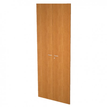 Coppia ante per libreria modulare - alta - 76 cm - melaminico - con serratura - noce chiaro