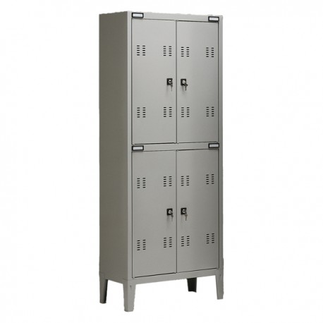 Armadio metallo - spogliatoio - 4 posti - 70x35x180 cm - grigio - Tecnical 2