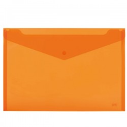 Busta con bottone - 24 x 18,5 cm - PP - colori assortiti fluo - Lebez - conf. 5 pezzi