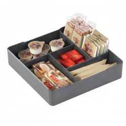 Organizer da tavolo Coffee Point - 4,8x21x21 cm - ABS - grigio carbone - Durable