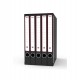 Gruppo registratori Sestetto - 23 x 33 cm - con 6 cartelle ad anelli - dorso 23 cm - grigio - Rexel