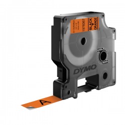 Nastro D1 Durable 1978367 - 12 mm x 3 mt - vinile - nero/arancio - Dymo