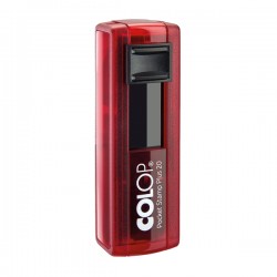 Timbro Pocket Stamp Plus 20 - 14 x 38 mm - 4 righe - autoinchiostrante - rosso rubino - Colop