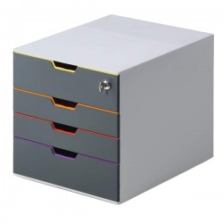 Cassettiera Varicolor Safe - 28 x 29,2 x 35,6 cm - 4 cassetti - Durable