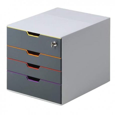 Cassettiera Varicolor Safe - 28 x 29,2 x 35,6 cm - 4 cassetti - Durable