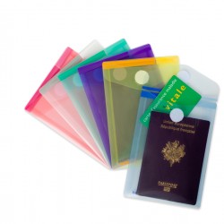 Buste con felcro - formato verticale - 11,4 x 15,8 cm - PP - colori assortiti - Djois - conf. 6 pezzi