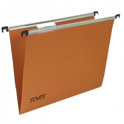 Cartella sospesa Silver - cassetto - interasse 33 cm - fondo V - 31,2 x 25 cm - arancio - Bertesi