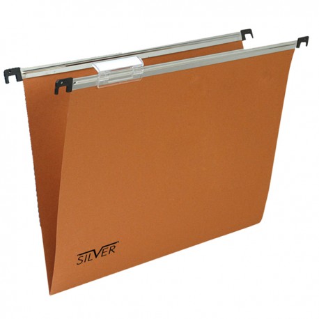 Cartella sospesa Silver - cassetto - interasse 33 cm - fondo V - 31,2 x 25 cm - arancio - Bertesi