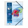 Cartella 3 lembi con elastico angolare Kreacover - A4 - dorso 1,5 cm - PP - bianco trasparente - Exacompta
