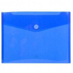 Busta a tasca con chiusura in felcro - PPL - 24 x 32 cm - blu/trasparente - Exacompta