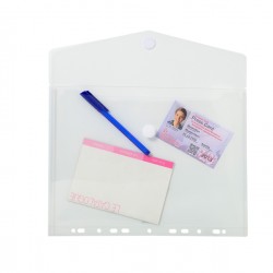 Busta forata con chiusura in felcro - PPL - 24 x 32 cm - trasparente - Exacompta