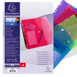 Busta forata con chiusura in felcro - PPL - 24 x 32 cm - colori assortiti - Exacompta