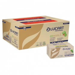 Asciugamani piegati a Z EcoNatural - 2 veli - 20,5 gr - 23,5 x 23 cm - goffratura corda - avana - Lucart - conf. 220 pezzi