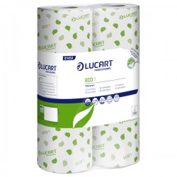 Carta igienica Eco - 2 veli - 16,5 gr - diametro 10,2 cm - 9,8 cm x 22 mt - 200 strappi - Lucart - pacco 6 rotoli fascettati sin